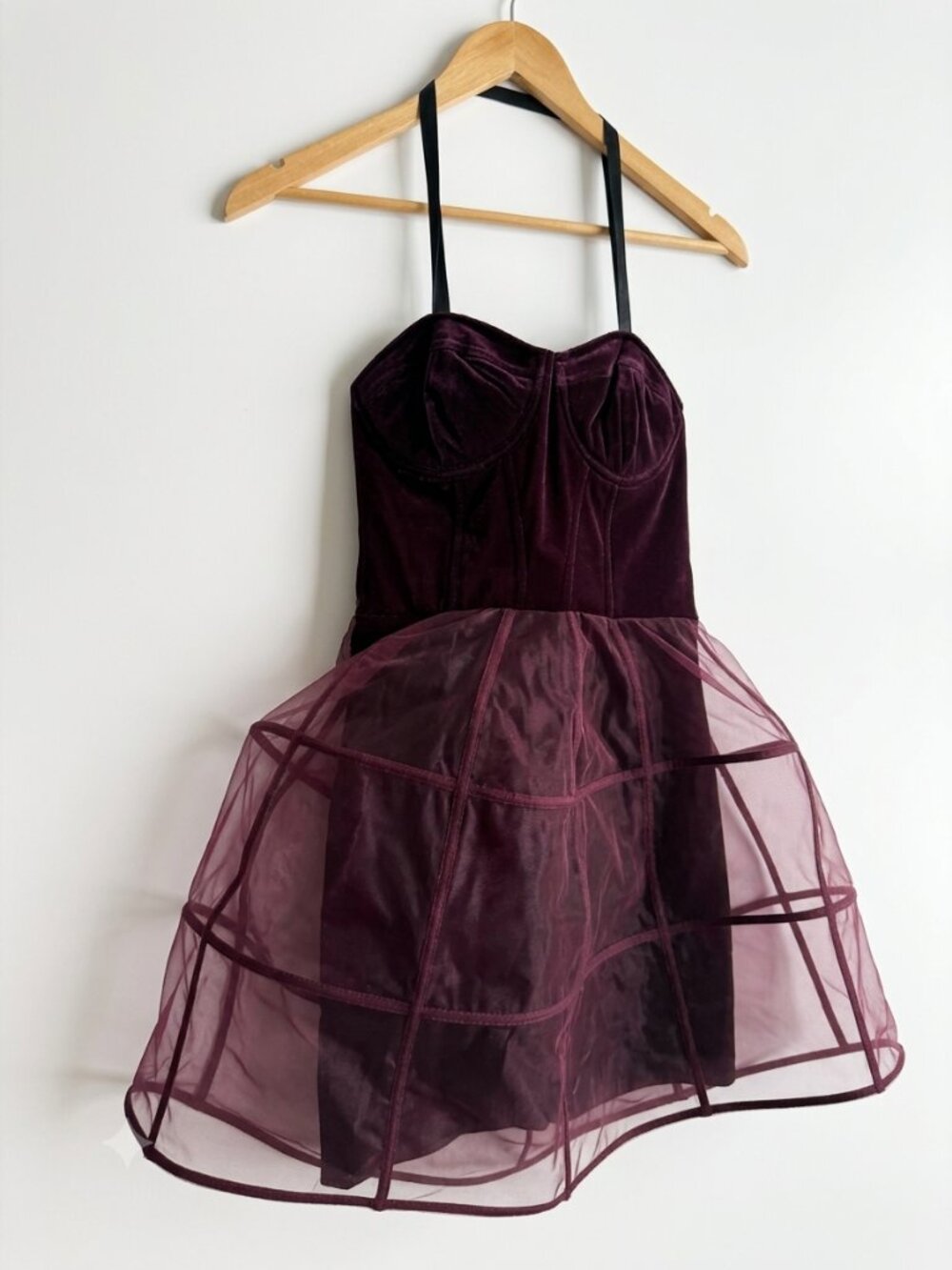 ASOS Organza Caged Goth Glam Mesh Cage Bustier Mini Dress